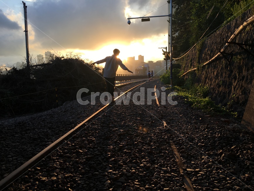미포철길,셀카,사람,person,인간,railway,기찻길