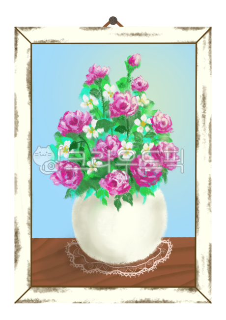 Picture frame,picture frame,still life,apple,vase,flower,picture frame illustration,porcelain vase,vase,pink flower,lace stand