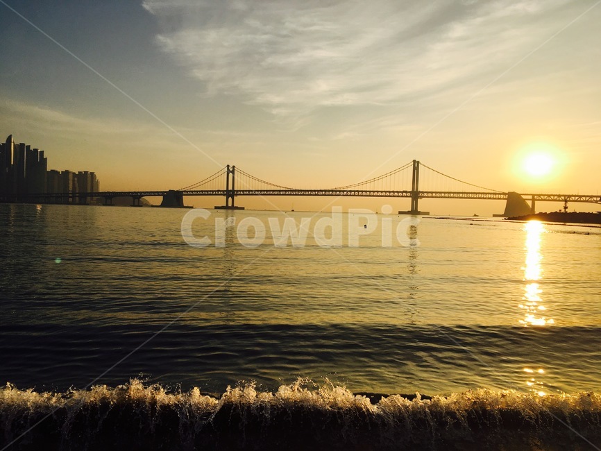 광안리,일출,새해,광안대교,1월1일,파도,바다,잔잔한파도