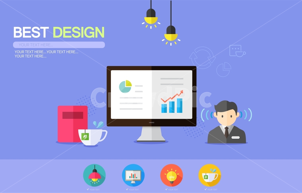 plane,infographic,business,flat background,bulb,icon,monitor,computer,web content,background,flat,coffee,illustration,design background,event