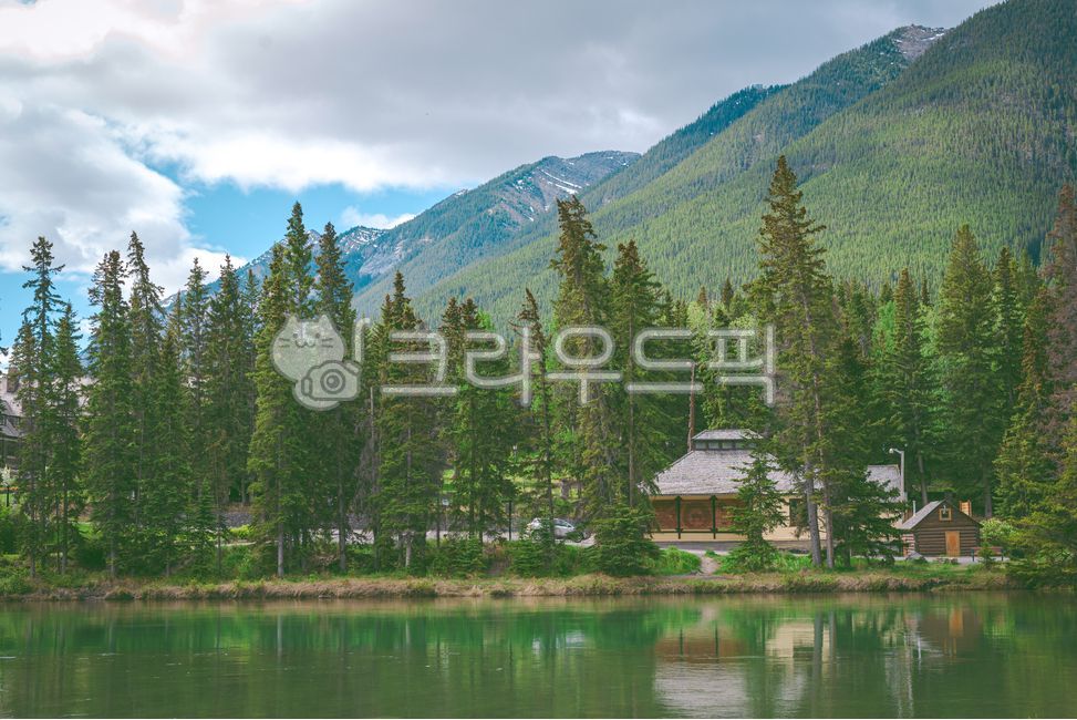 레이크루이스,밴프,밴프국립공원,캐나다,알버타,로키산맥,록키산맥,호수,보트,겨울,tree,outdoors,옥외,나무,fir,전나무,nature,자연,산