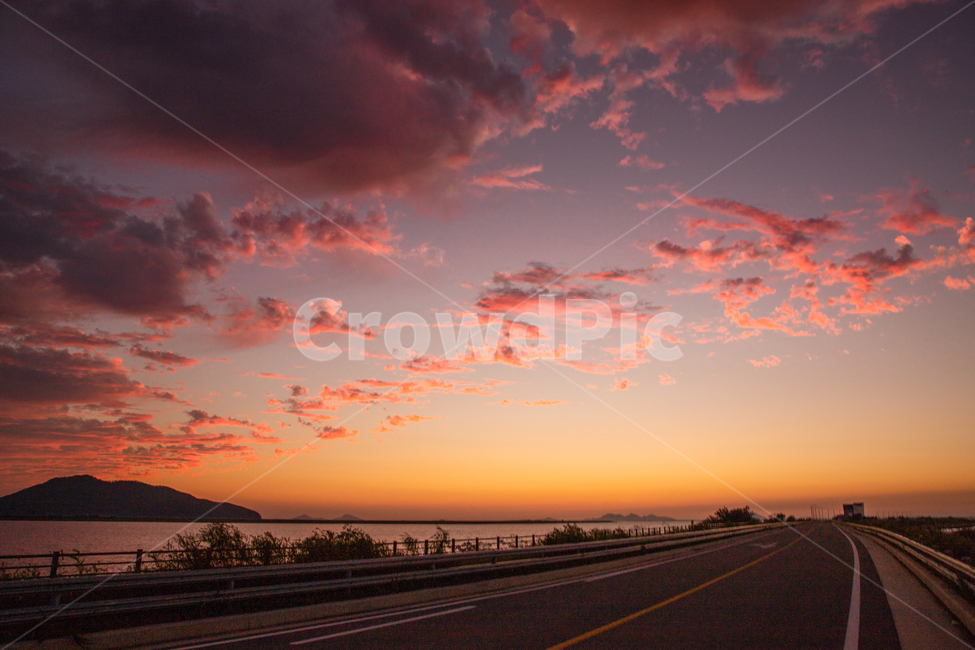 노을,하늘,바다,도로,해질녘,저녁,sunlight,sunset,sea,ocean,redsky,dusk,twilight,evening,road