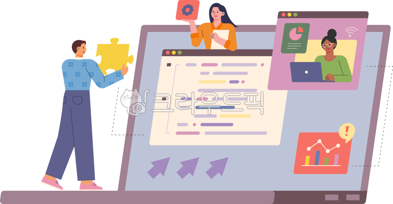 cute,simple,illustration,coding,developer,people,simple,concept,composition,computer,web,programmer,app,app,huge,large,online,video,teamwork