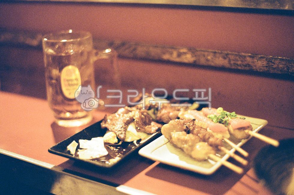 필카,필름사진,필름카메라사진,음식,food,beer,맥주,술,음료,포장마차,포장마차음식