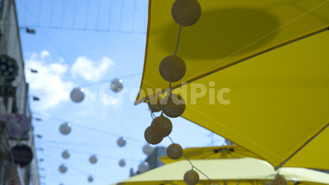 카페,파라솔,노랑,하늘,여름,폭염,가리개,시장,스트리트,거리,street,parasol