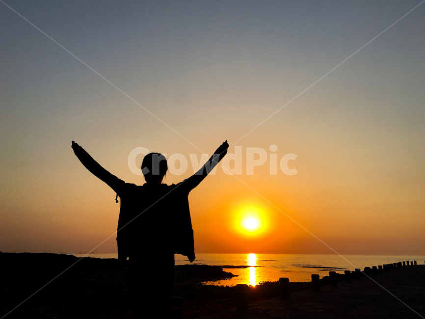 노을,sunset,만세,희망,소원,출발,햇빛,자연,nature,일몰,황혼,붉은하늘,하늘,어린이,붉은노을,태양