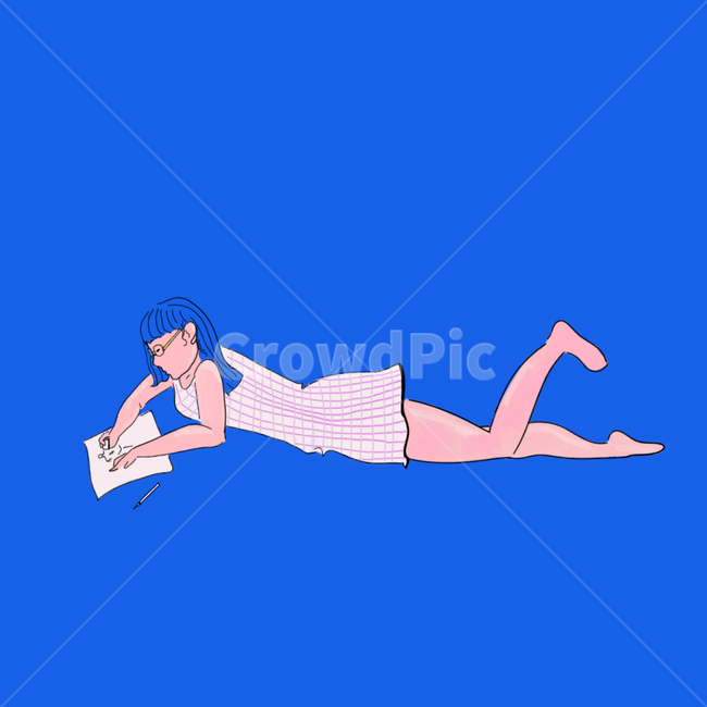 그림그리는사람,엎드린여자,공부하는모습,공부,엎드린사람,그래픽,일러스트레이션,graphic,illustration
