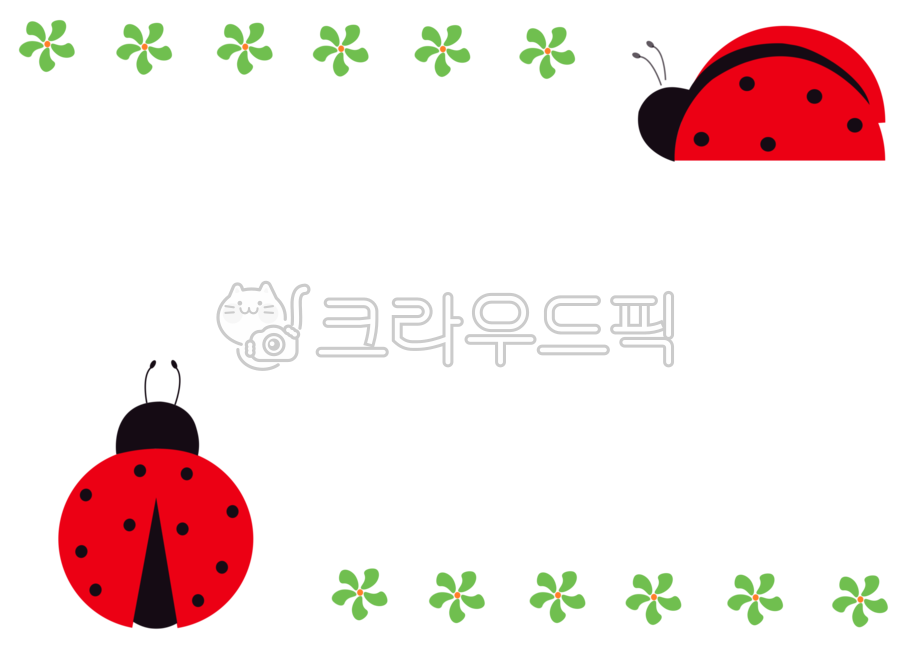 무당벌레,프레임,배경,메모지,액자,유치원,어린이집,알림장,엽서,꽃,디자인,벡터,그린