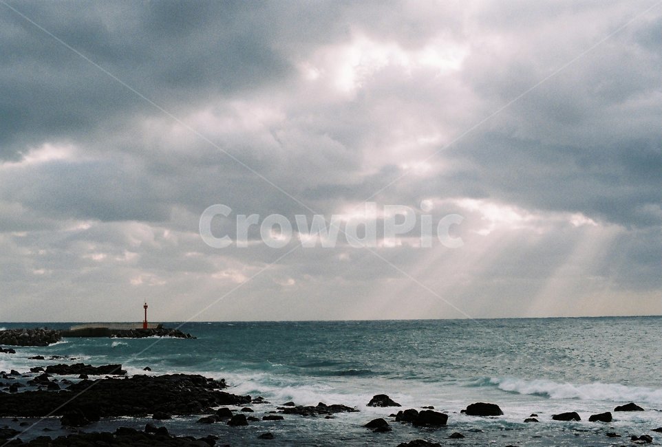 제주,바다,등대,하늘,구름,필름사진,자연,풍경,nature,landscape