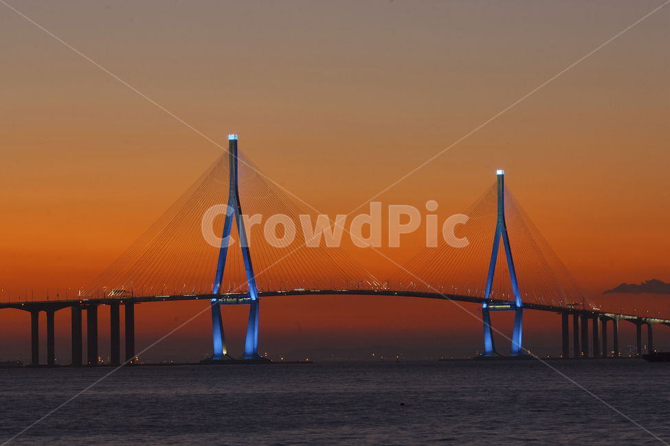 bridge,다리,building,건물,노을