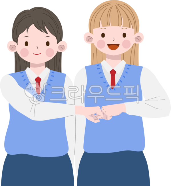 Cheering,friendship,student,Middle schooler,Gosam,fist,middle School,test taker,uniform,3rd year of high school,high school student,student pose
