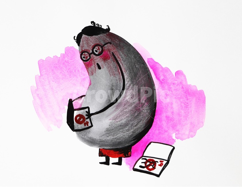 손그림,일러스트,백수,유머,뚱뚱한남자