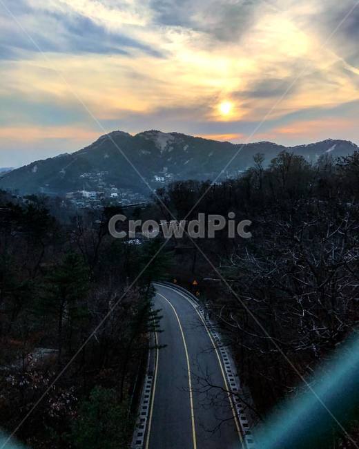 북악산,북악스카이웨이,석양,낙조,서울,한국,자연,풍경,nature,landscape,road,도로,highway,고속도로,freeway,고속 도로