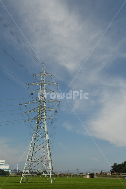 구름,하늘,깨끗함,전신주,봄,에너지산업,energy industry