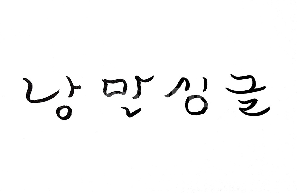 캘리그라피,싱글,라이프,낭만,혼자,life,누끼,remove background,캘리그라피,손글씨,calligraphy