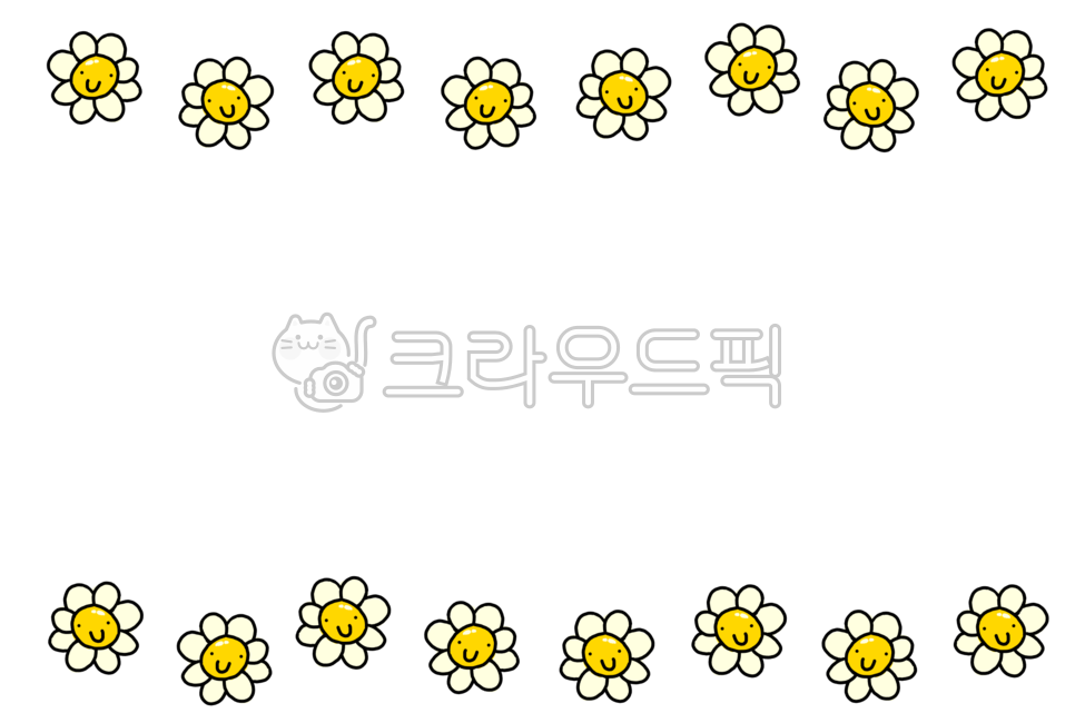 해바라기,계란꽃,달걀꽃,꽃캐릭터,꽃,흰꽃,노란꽃,봄,라인,띠,민들레,캐릭터,손그림,Plant,flower,pattern