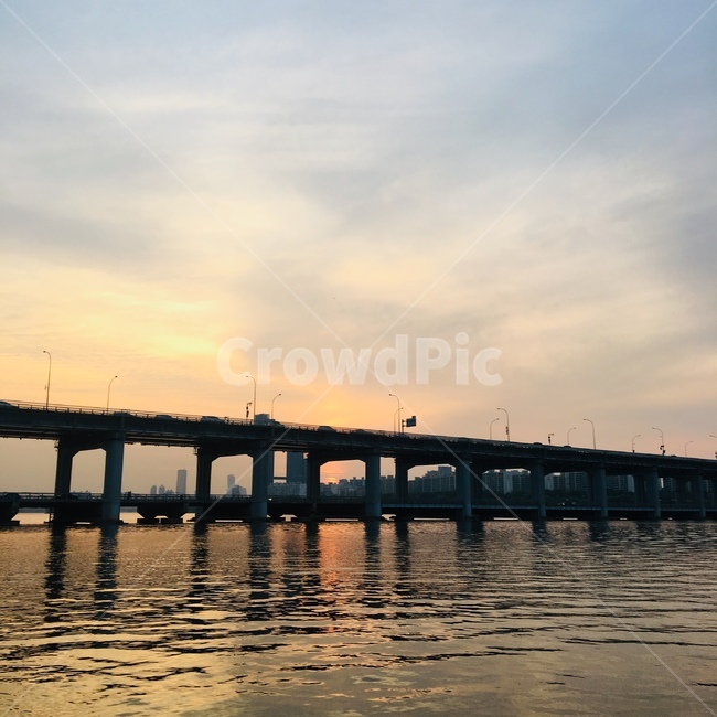 한강,마포대교,무지개다리,노을,무지개다리,마포대교