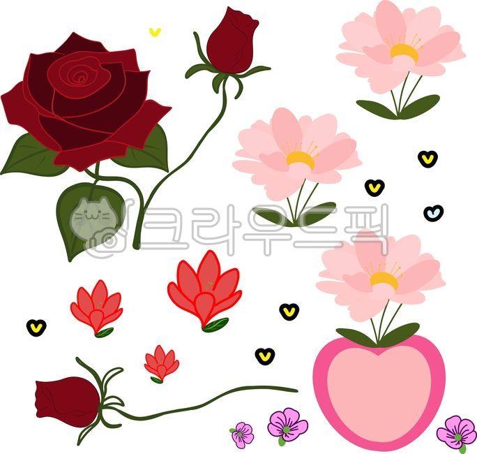 장미,꽃모음,꽃,하트,발렌타인