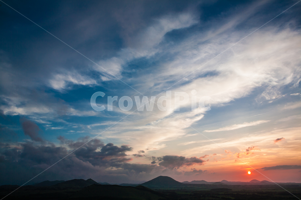오름,노을,저녁,구름,제주,자연,풍경,nature,landscape,outdoors,옥외,sky,하늘