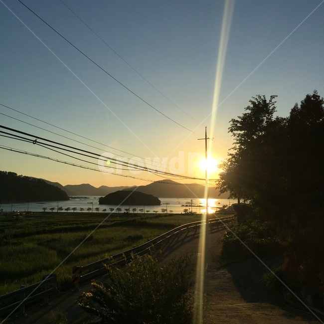 노을,시골,저녁노을,저녁하늘,해,감성,밭노을,여름하늘,여름저녁,붉은노을,붉은태양