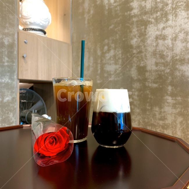 꽃,장미,유리,식물,카페,디저트,커피,flower,rose,glass,cafe