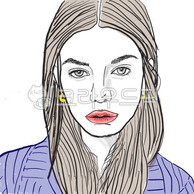 여자,긴머리,얼굴,일러스트,drawing
