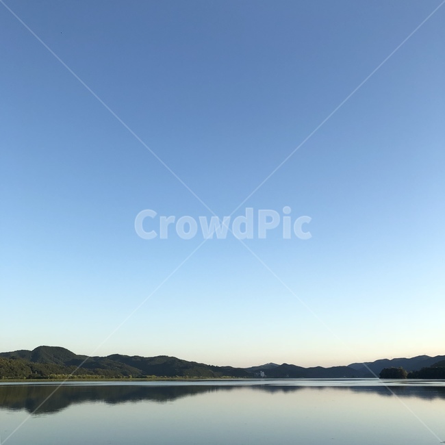 파랑,강,하늘,산,풍경