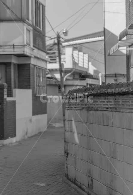 흑백,오후,골목길,담벼락,모노톤,골목길,alley,흑백,모노톤,monochrome,black and white