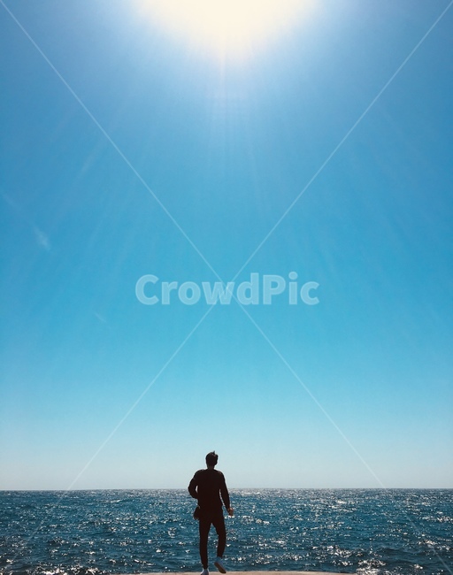 제주도,바다,인물,뒷모습,지평선,태양,사람,인물,인간,human,person,여행,휴가,traveling,vacation,trip