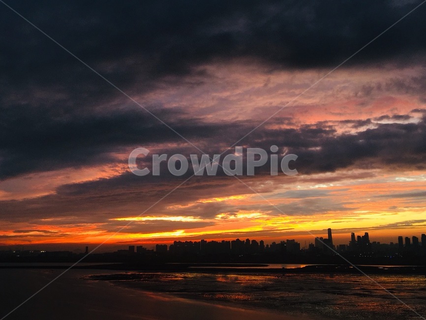 nature,자연,sky,하늘,redsky,붉은하늘,sunset,일몰,황혼,바다,서해바다,붉은노을,저녁노을,노을,구름