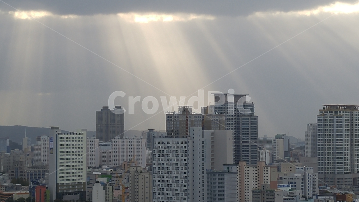 빛,빛내림,도시,풍경,하늘