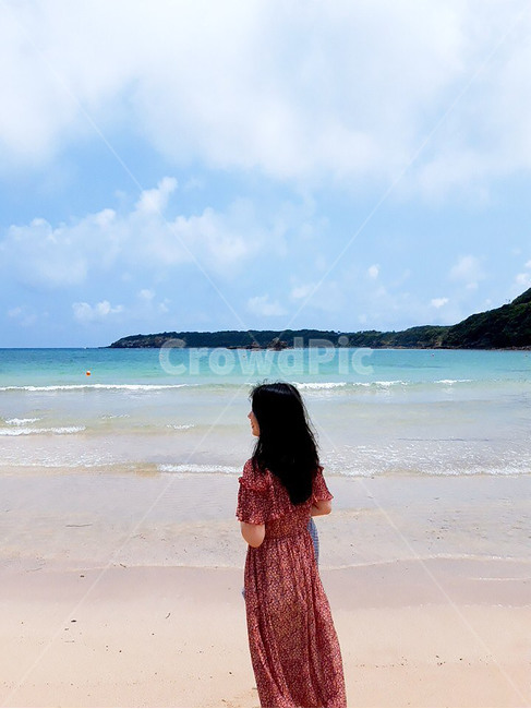 바닷가,해변,바다,여자,자연풍경