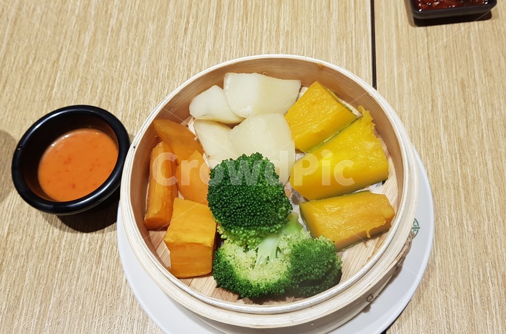 브로컬리,호박,food,대만음식,meal,식사,야채,찜