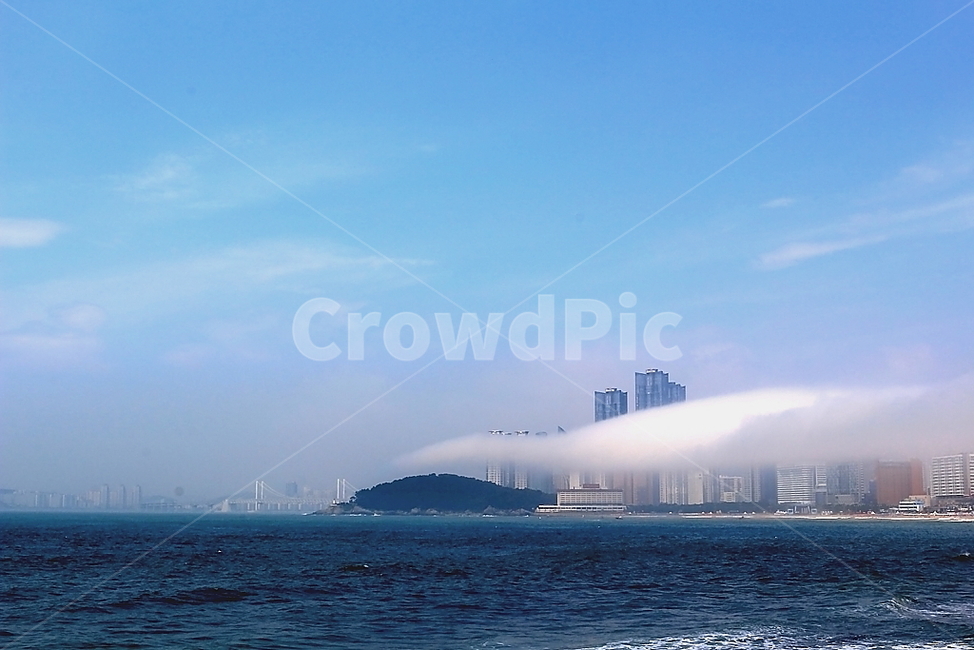 foggy,ocean,sight,Haeundae Beach,Haeundae