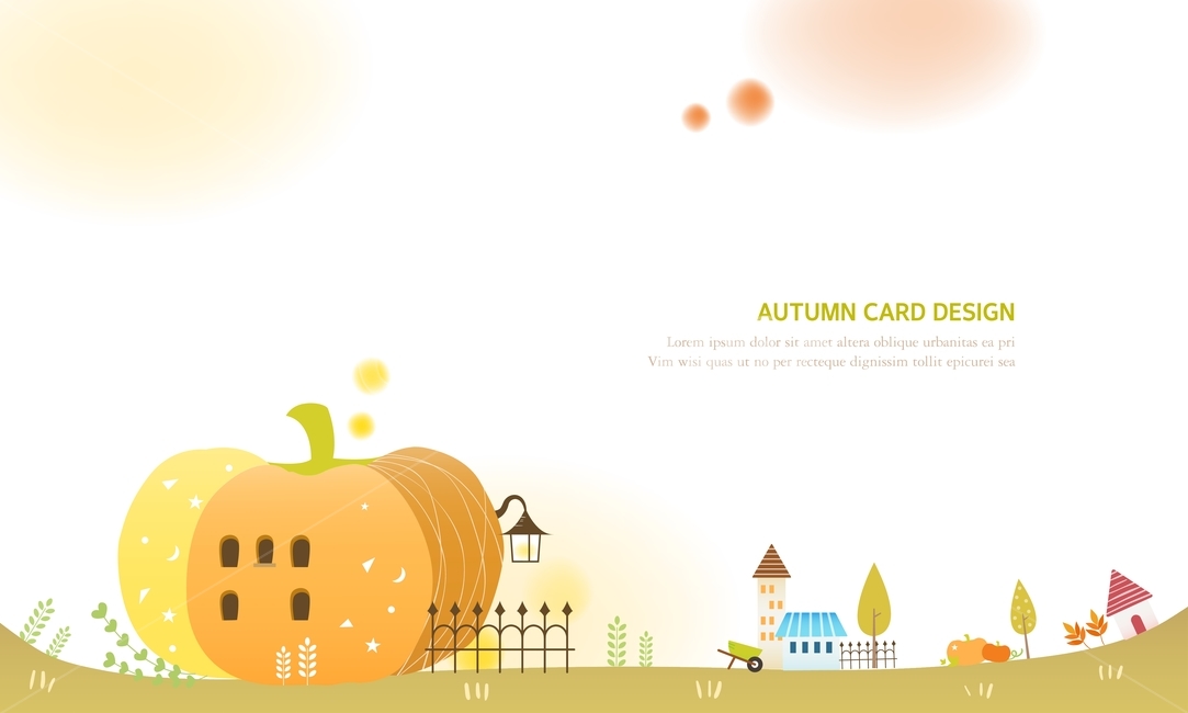 호박,집,조명,나무,울타리,풀,가을,감성,카드,일러스트,가을,계절,fall,autumn,season,그래픽,일러스트레이션,graphic,illustration