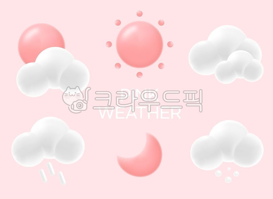 아이콘,3d,날씨,기상,예보,해,맑음,눈,구름,비,흐림,달,ui,ux