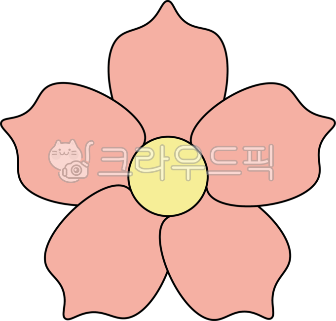 flower,꽃잎,꽃,라인,핑크색,꽃도안,일러스트,봄꽃,png,꽃스티커,굿노트스티커,다꾸,어린이집일러스트,꽃모양