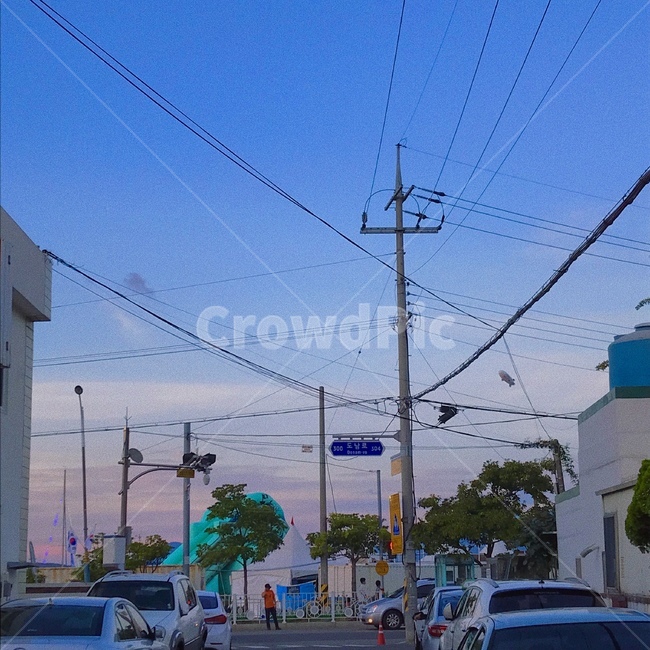 길거리,감성,하늘,저녁,오후,시골,잔잔,부산,통영