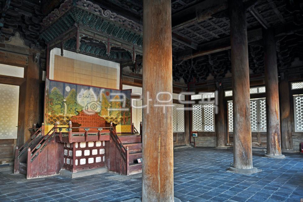 Moon and Obong disease,ancient architecture,Changgyeonggung Palace,jerk,Myeongjeongjeon,Sun,Throne,Ilwolobongdo