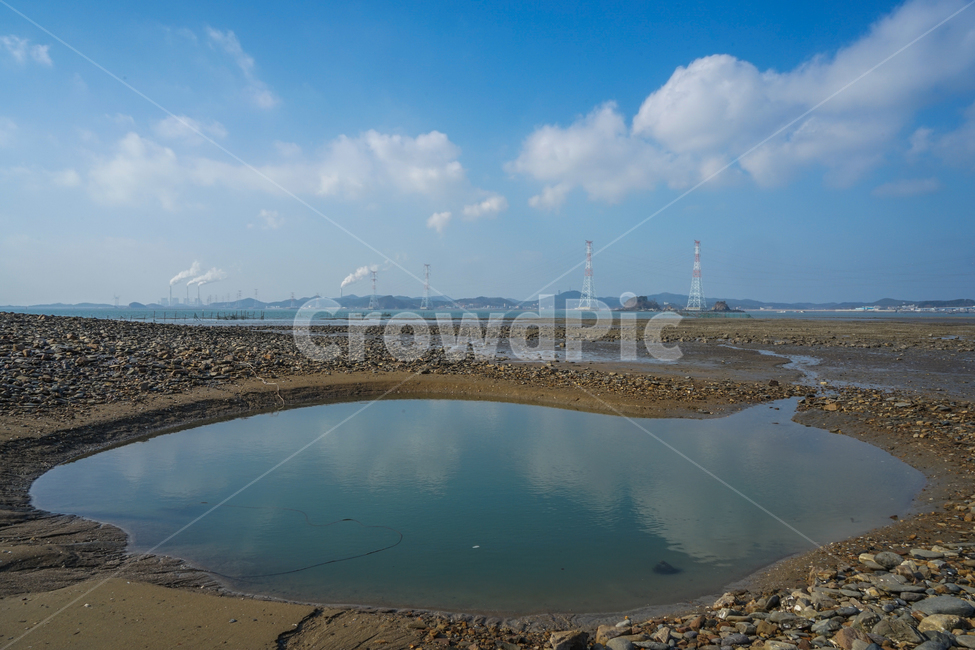 바다,하늘,풍경,웅덩이,반영,구름,썰물,자연,풍경,nature,landscape,outdoors,옥외,water,물