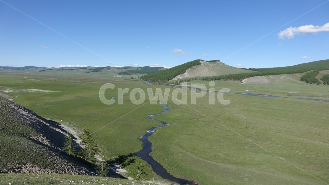 자연,blue,green,하늘,sky,벌판,초원,nature,field,몽골,강줄기,river,강,몽고,MONGOLIA