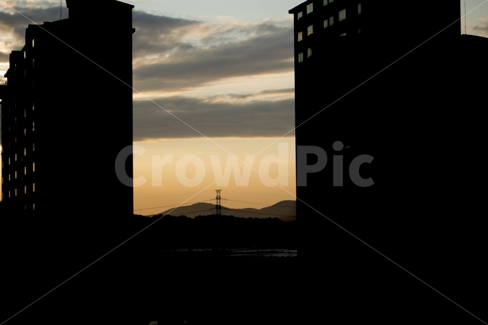 노을,오후,감성,하늘,구름,도시,초저녁,도시,풍경,city,landscape,실루엣,그림자,silhouette,shadow