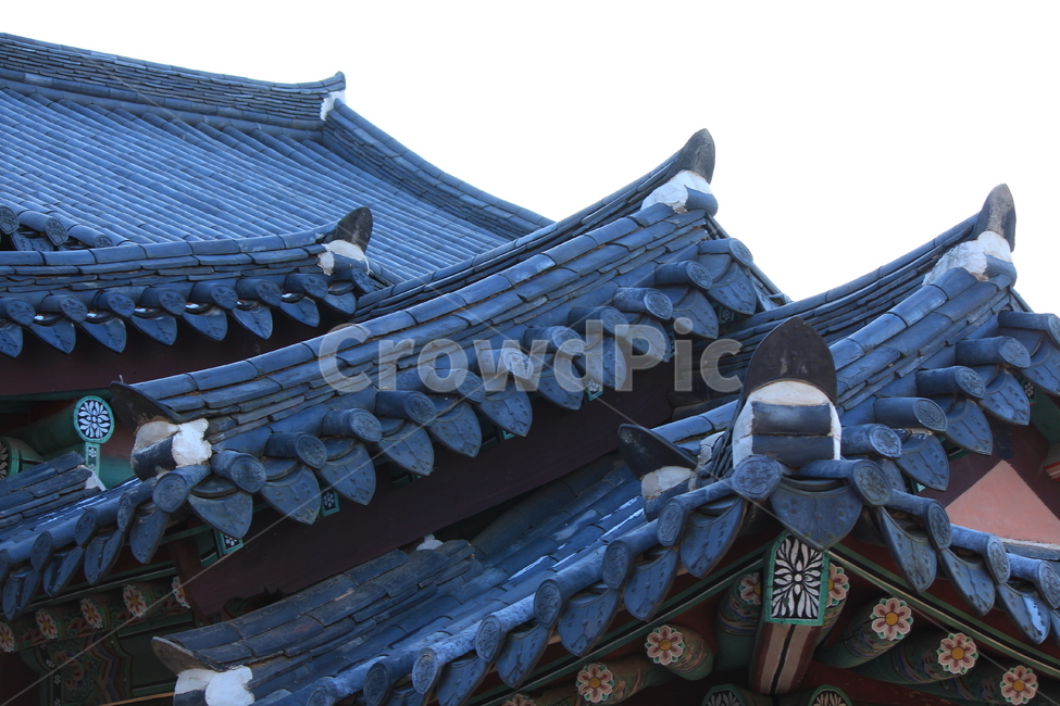 한국전통,기와,검은색,층층기와,고풍,눈