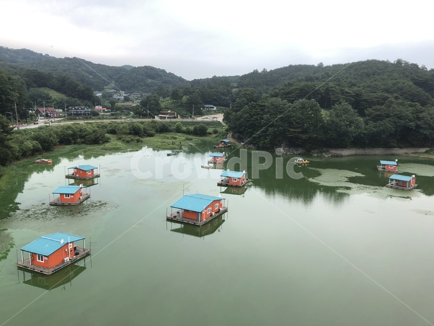 boat,보트,watercraft,선박,낚시터,녹조,흐린,풍경,호수,저수지,힐링