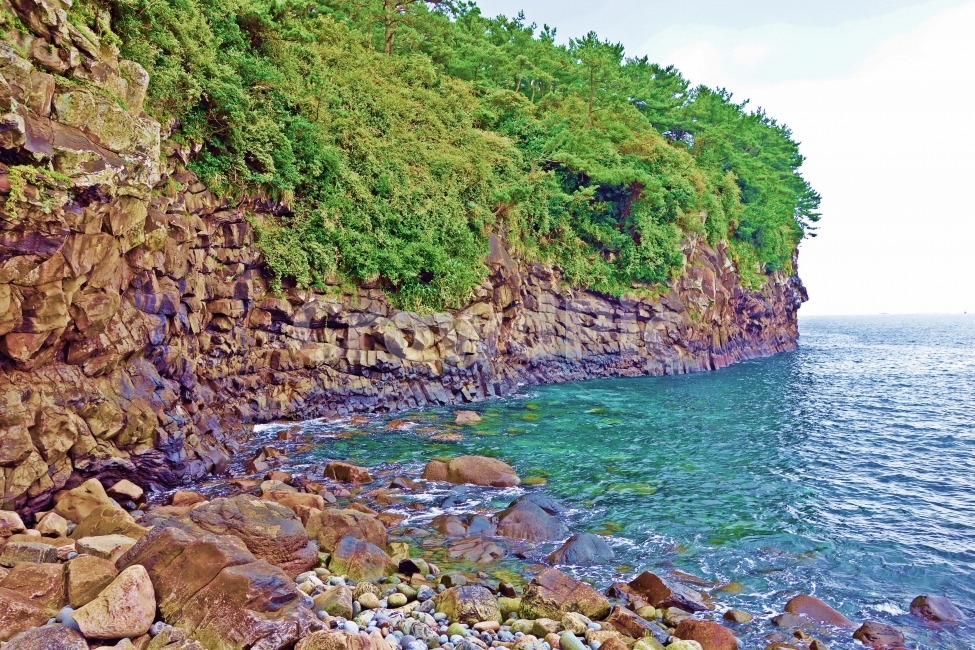제주도,소정방폭포근처,해안,절벽,숲,바위,돌,현무암,바닷가,해식애,에메랄드,흰,구름,하늘,푸른,수평선,나무,침식,해안가,제주,제주도여행,제주여행,여행,자연,풍경,경치,아름다운,전망,그림,같은,뷰,추천,여행지,관광지,관광,위엄,웅장,압도,한적,여유,힐링,자연,풍경,nature,landscape,promontory,곶,outdoors,옥외,cliff,낭떠러지