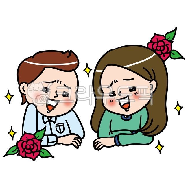 캐릭터,일러스트,그림,개그,코믹,복고,남녀,연인,연애,장미,반짝,그래픽,일러스트레이션,graphic,illustration
