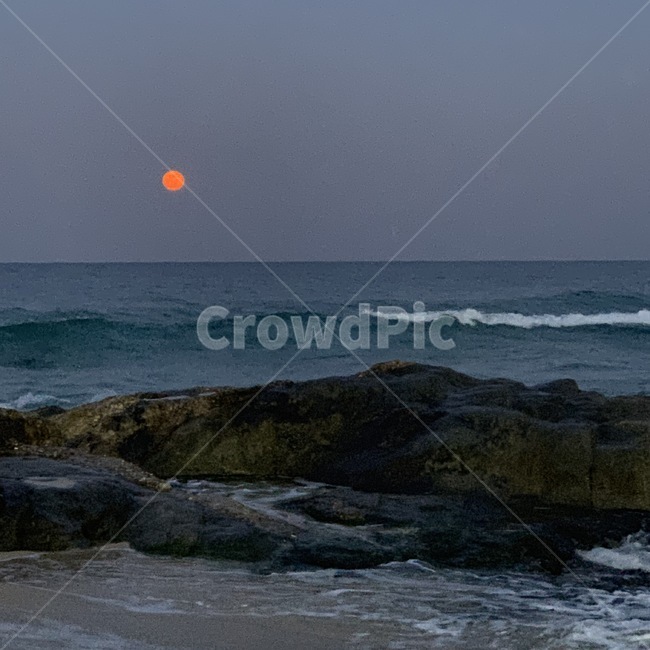 달,노을,바다,파도,감성,자연,하늘,자연,풍경,nature,landscape,해변,바다,beach,sea,ocean,대양,outdoors,옥외,water,물,promontory,곶
