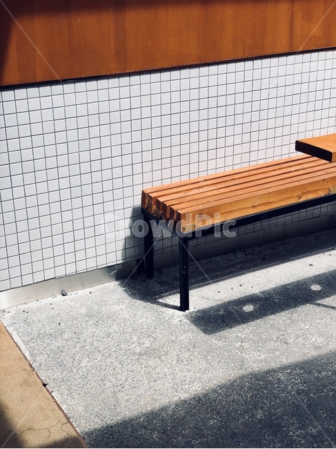 오후,의자,벽,그림자,벤치,나무벤치