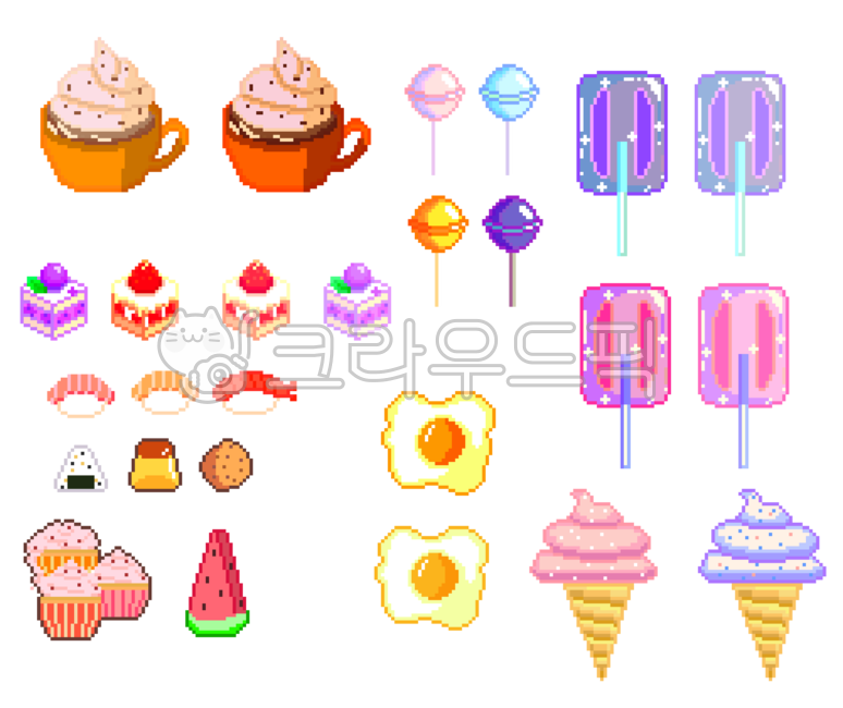 8 bit,fried egg,egg,candy,icon,dot,8bit,rice balls,ice cream,Fried egg,Pudding,cake,pixel art,watermelon,pixel,cookie,pixelart,Strawberry cake,sticker,strawberry,retro,food pictures,food illustration,food,popsicle,diary,icecream,Dakku,coffee,Blueberry Cak