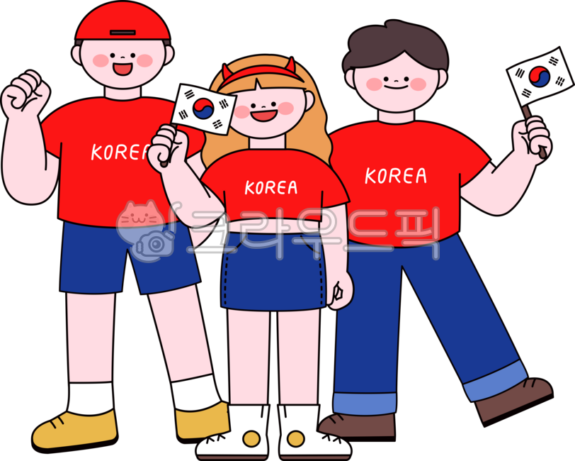 Olympics,World Cup,cheering,cheering squad,Red Devils,Taegeukgi,game,competition,soccer,Olympic illustration,Olympic cheering illustration,street cheering